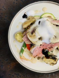 季節のコース　鴨胸肉のロティポルチーニ茸のソースになりました！